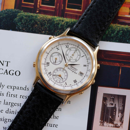 Vintage Seiko Chronograph Ref. 7T32.6A50 Alarm Quartz from the 80s