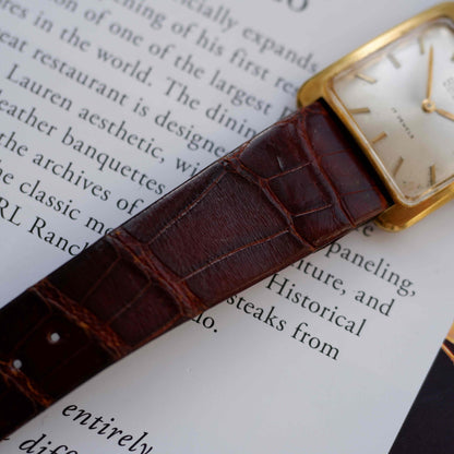Vintage Roco Mechanical 70s Tank Gold White Dial Swiss