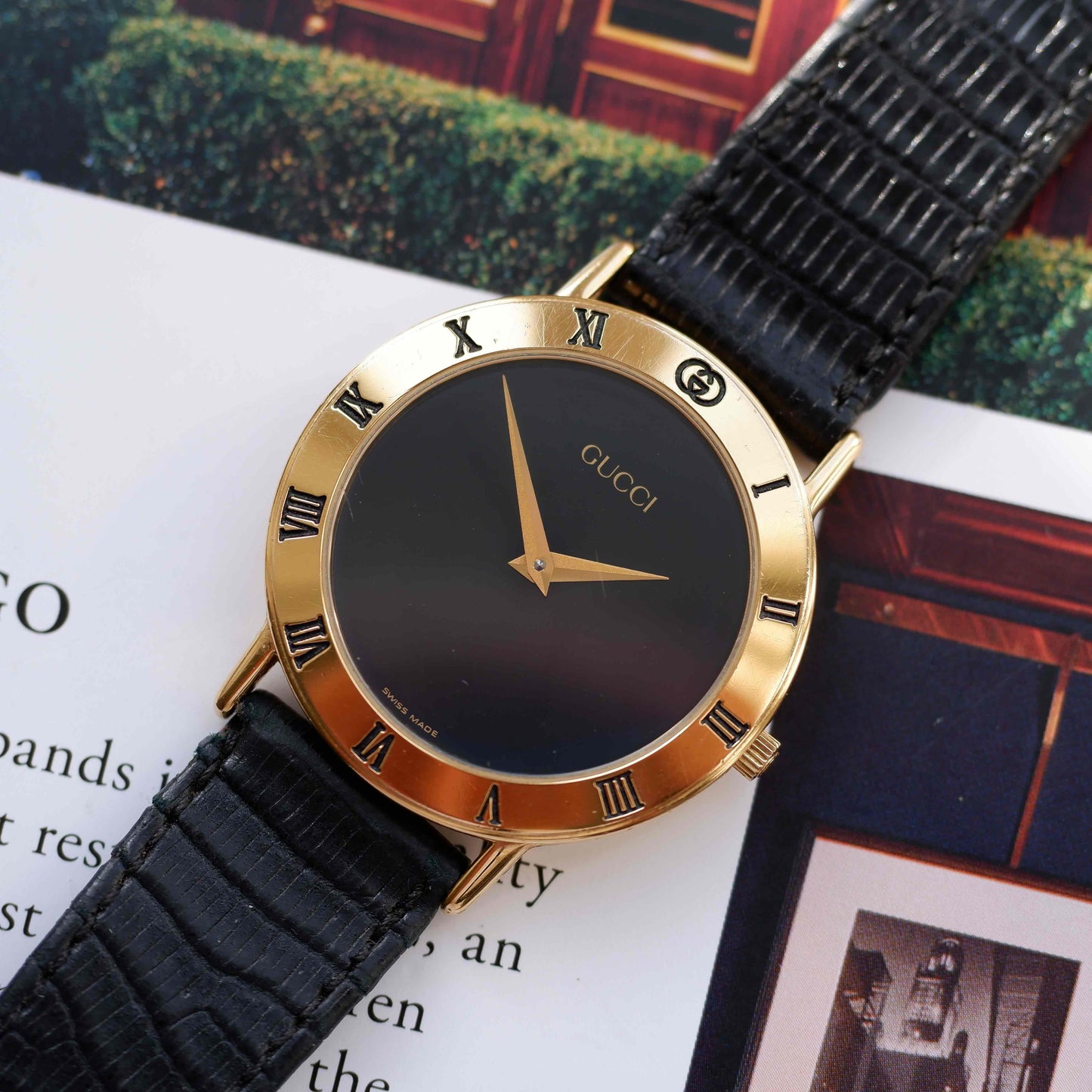Vintage Gucci 3000.2.M Dress Watch 90s Gold Plated with Box