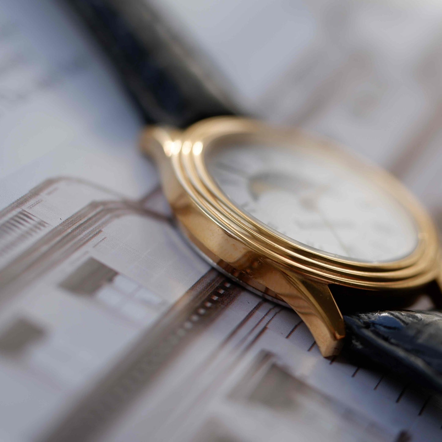 Vintage Cerberus Moon Phase Dress Watch 90s Gold Quartz NOS
