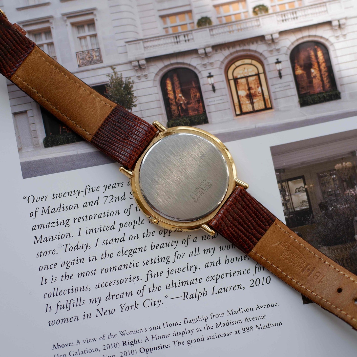 Vintage Alfex Moon Phase Day-Date Dress Watch 90s Gold Quartz