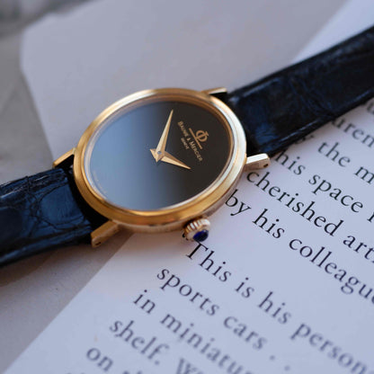 Vintage Baume & Mercier Ellipse Cal. BM777 Black Onyx Dial 70s Near NOS
