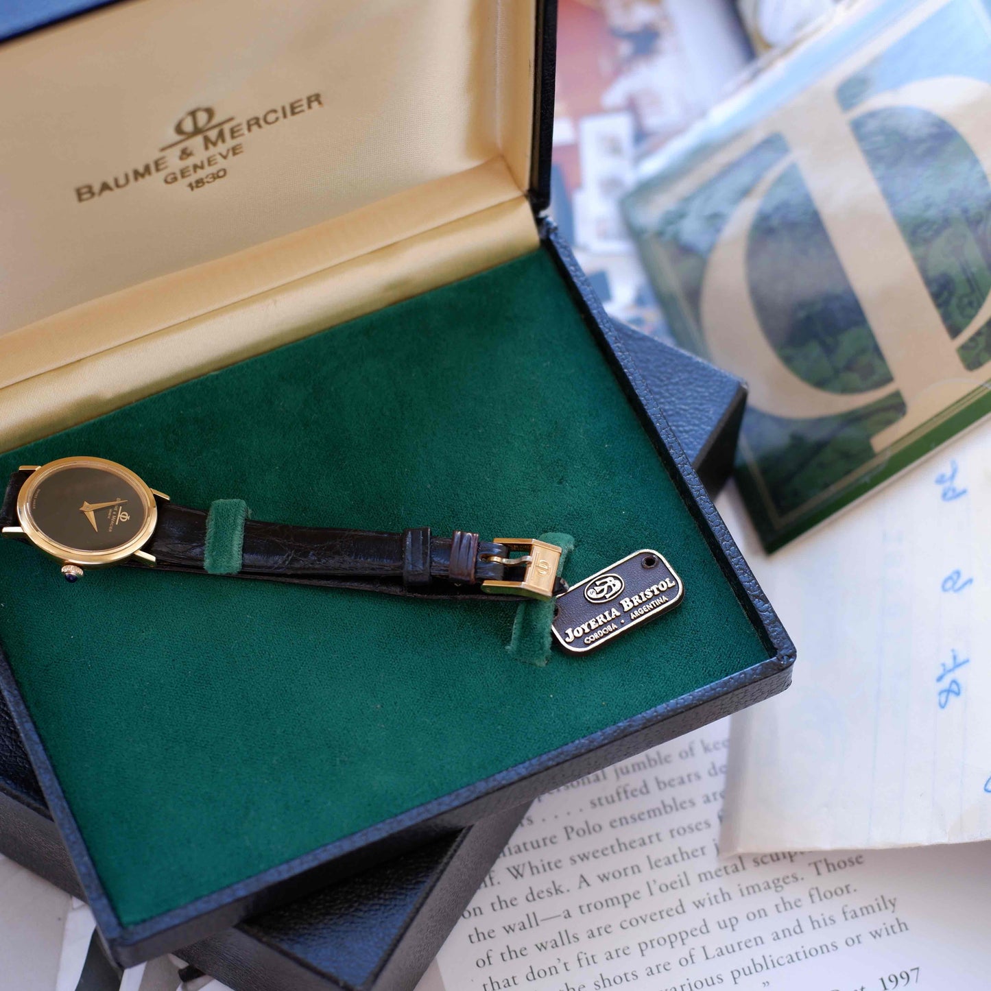 Vintage Baume & Mercier Ellipse Cal. BM777 Black Onyx Dial 70s Near NOS