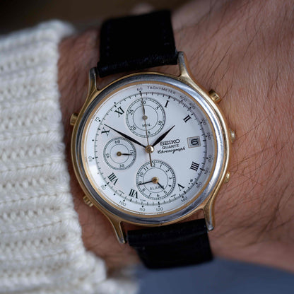 Vintage Seiko Chronograph Ref. 7T32.6A50 Alarm Quartz from the 80s