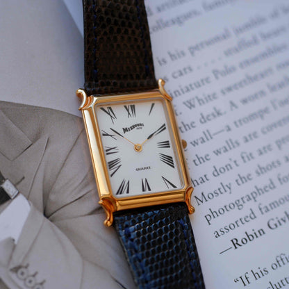 Vintage Missouri 1839 Tank Watch 90s Gold Art Deco Roman Dial - NOS