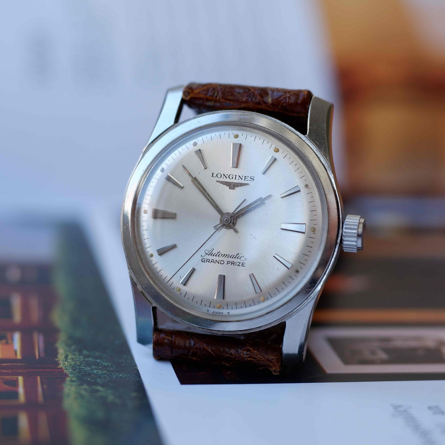 Vintage Longines Grand Prize Silver Sunburst Dial Automatic 60s
