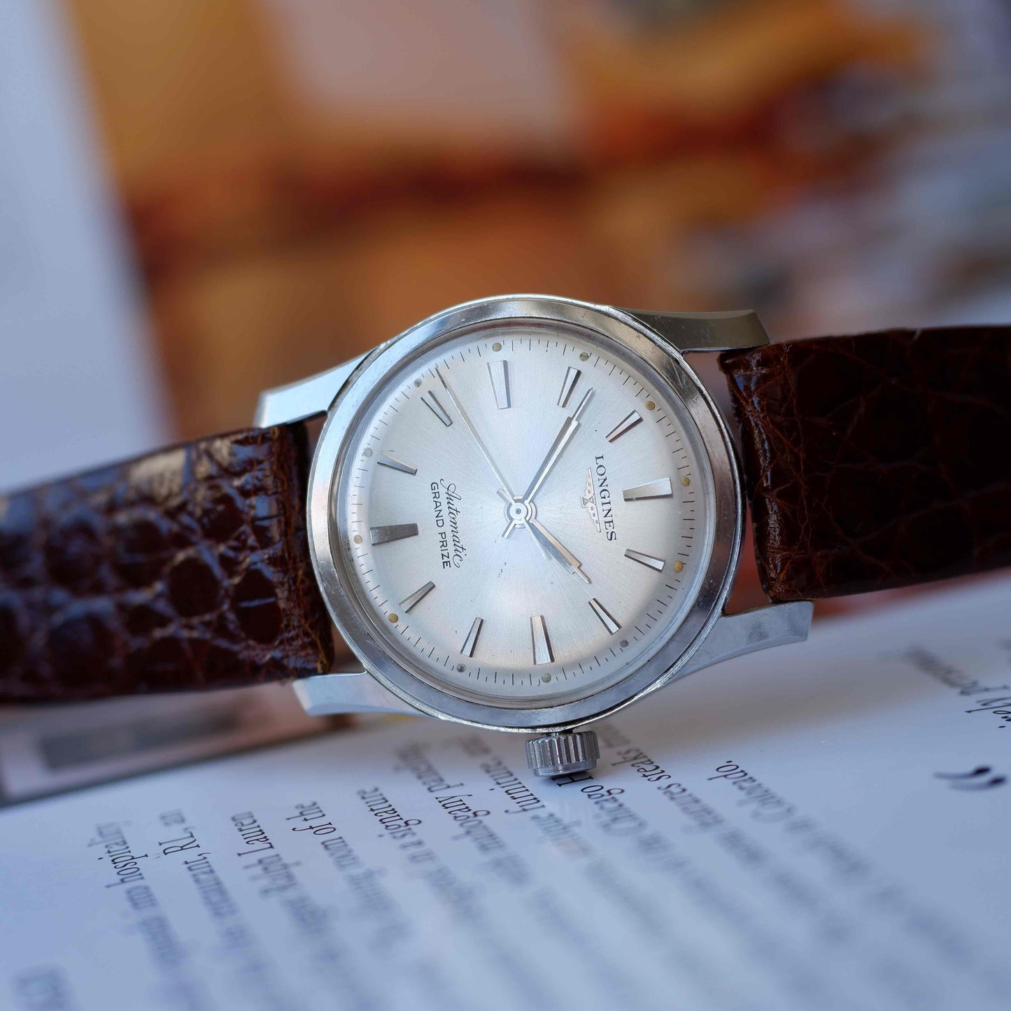 Vintage Longines Grand Prize Silver Sunburst Dial Automatic 60s