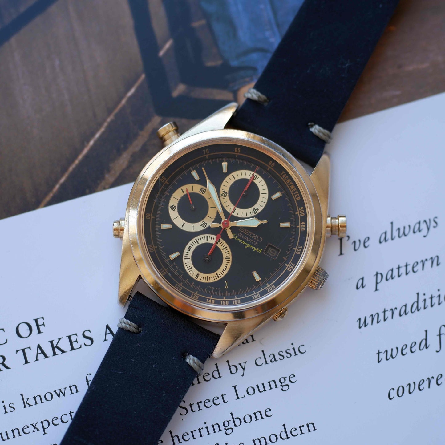 Vintage Seiko Chronograph Ref. 7T32.7A70 Alarm Quartz from the 80s