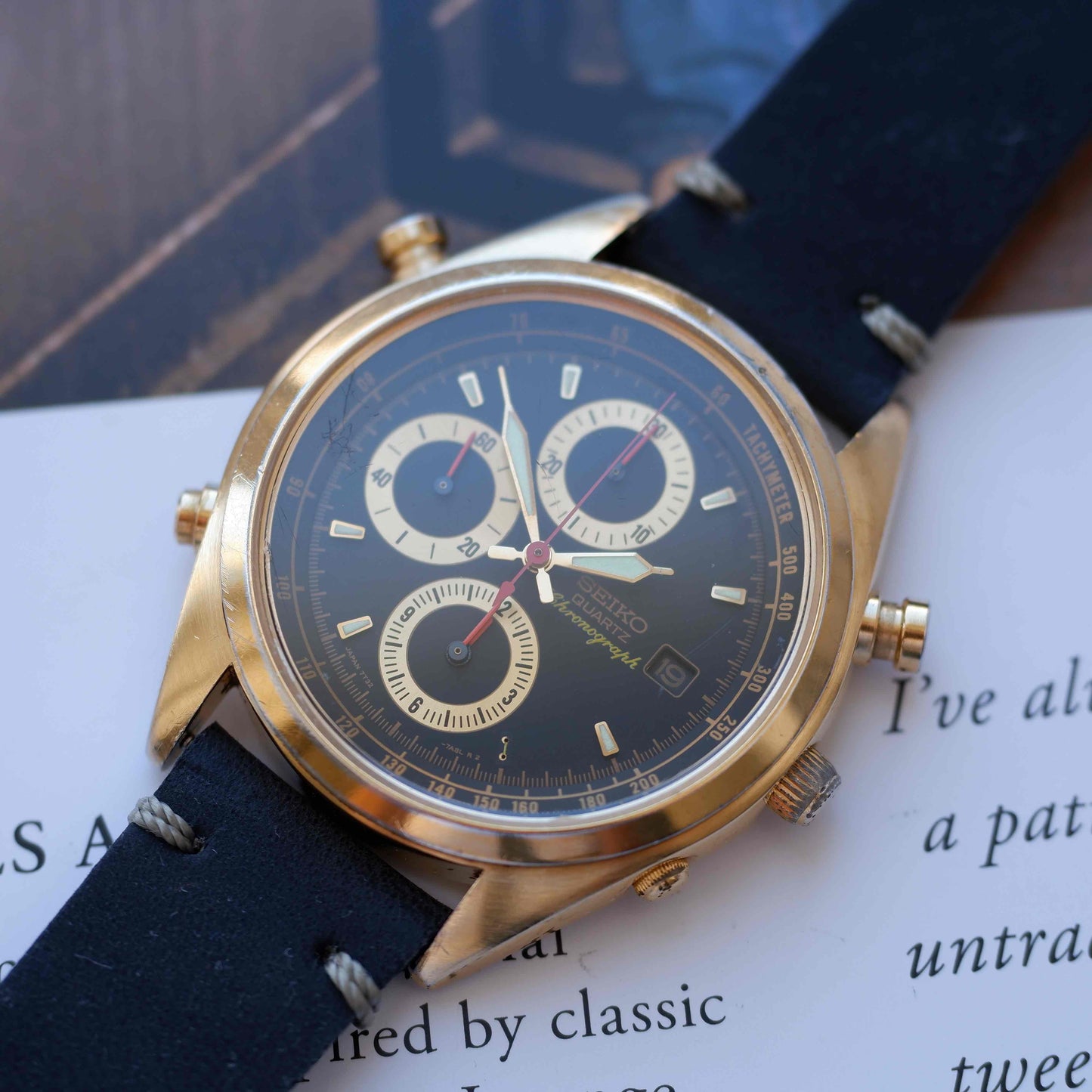 Vintage Seiko Chronograph Ref. 7T32.7A70 Alarm Quartz from the 80s