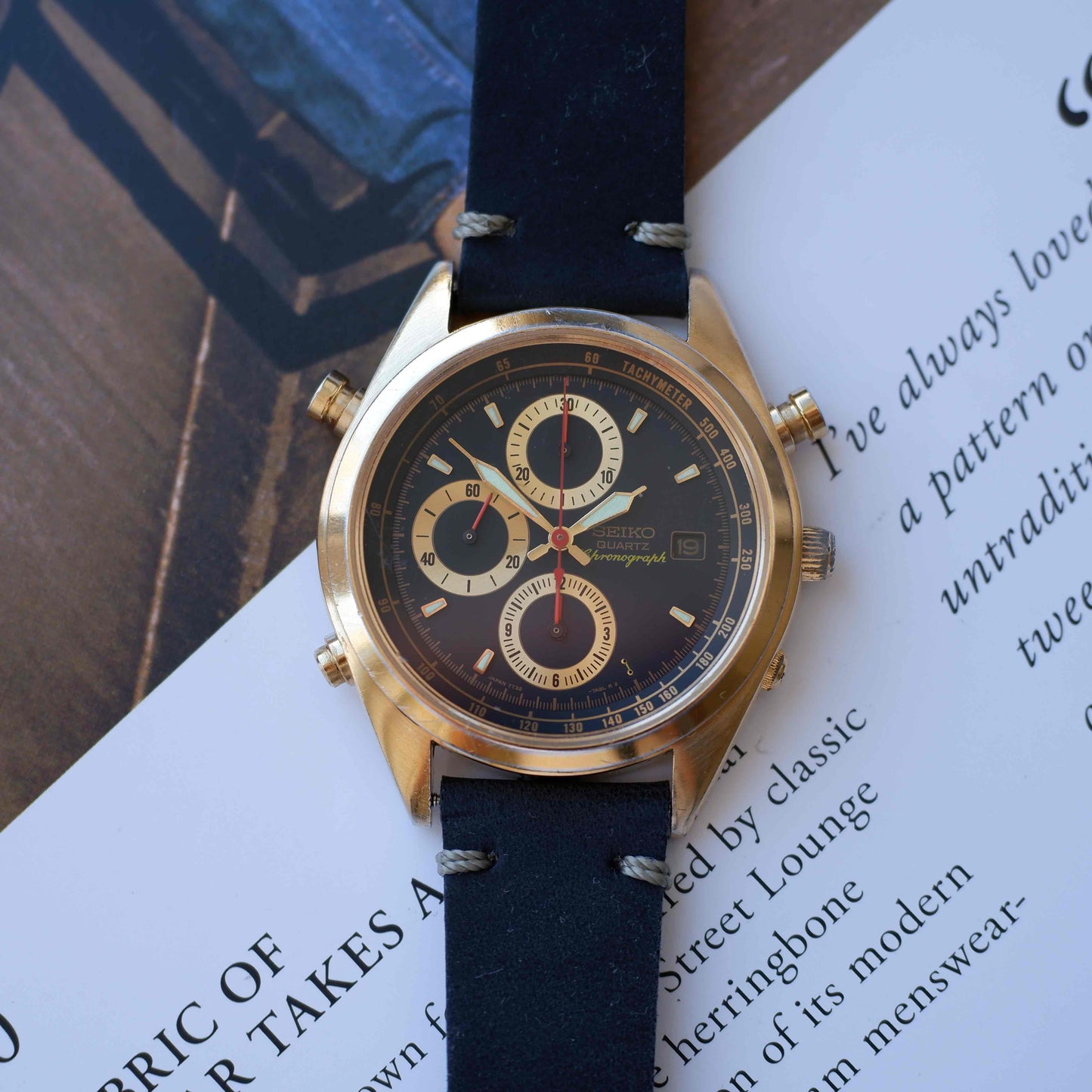 Vintage Seiko Chronograph Ref. 7T32.7A70 Alarm Quartz from the 80s
