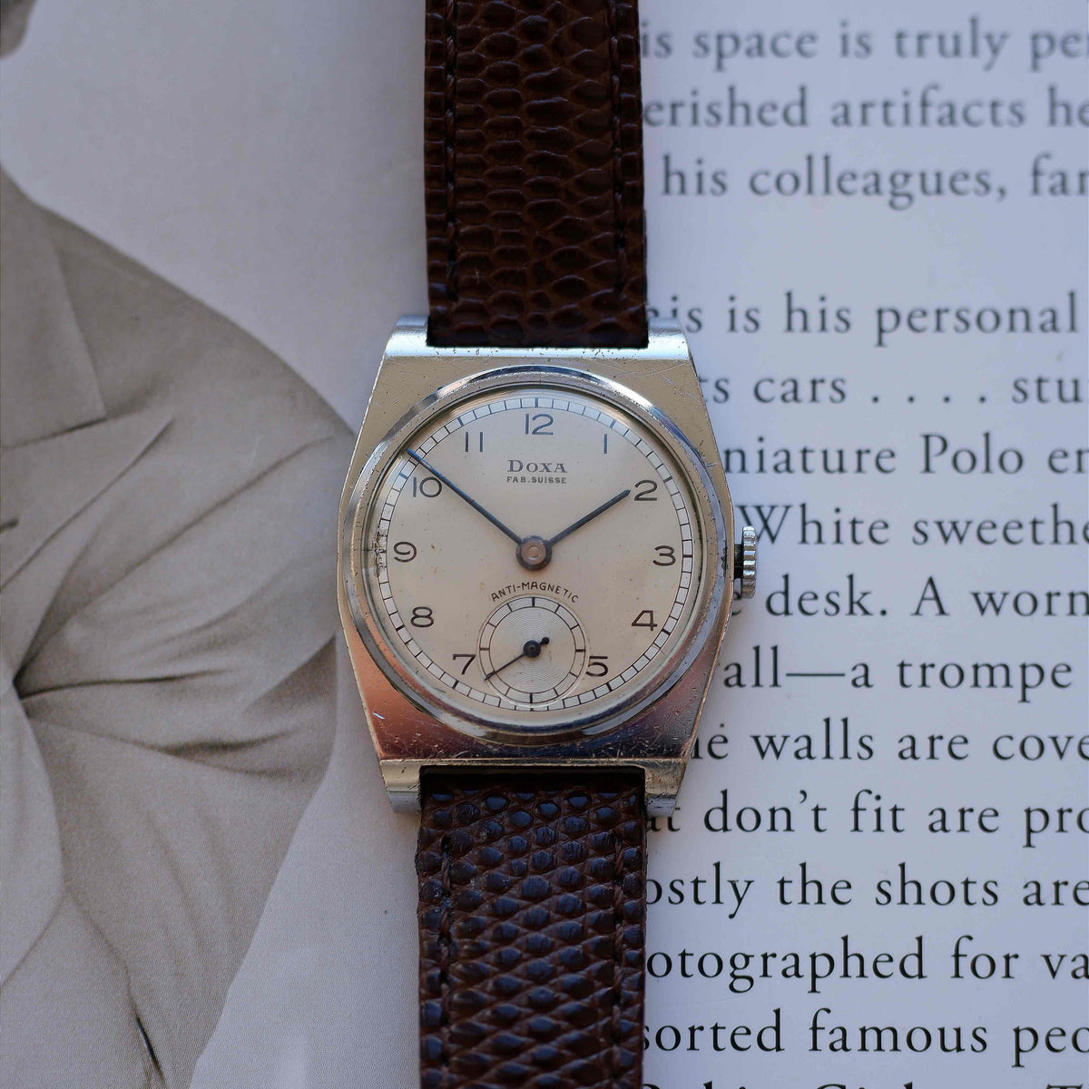 Vintage Doxa Anti-Magnetic Small Seconds 40s Silver Dial Mechanical