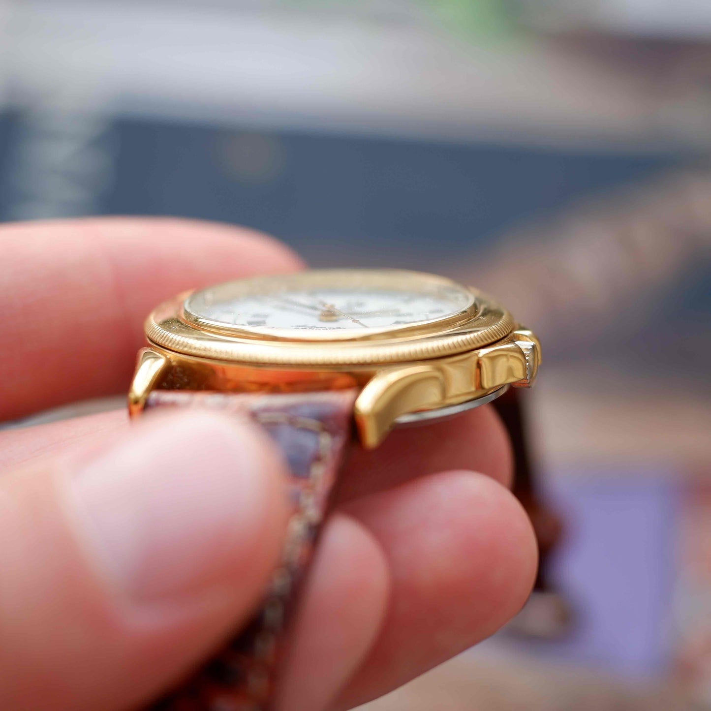 Vintage Pryngeps Automatic Italien Day-Date Watch 90s Gold Roman Dial 25 Jewels