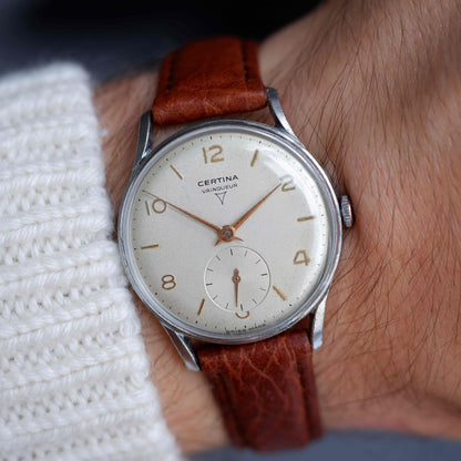 Vintage Certina Vainqueur Watch 50s Small Seconds Manual Wind Swiss Made