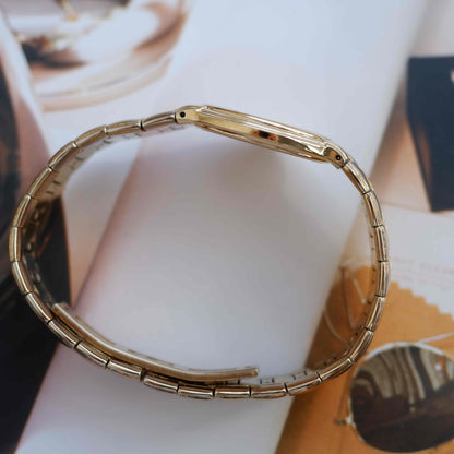 Vintage Citizen Noblia Date Quartz 80s Slim Case Champagne Dial NOS