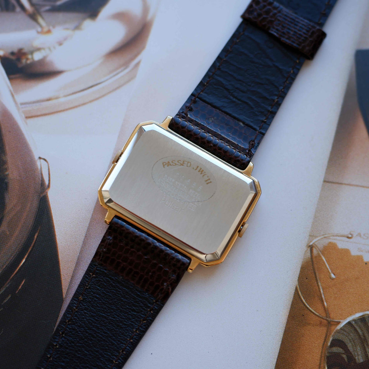 Vintage Pulsar Dual Time Twin Dial 80s Gold Watch – NOS with Box