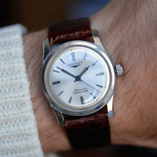 Vintage Longines Grand Prize Silver Sunburst Dial Automatic 60s