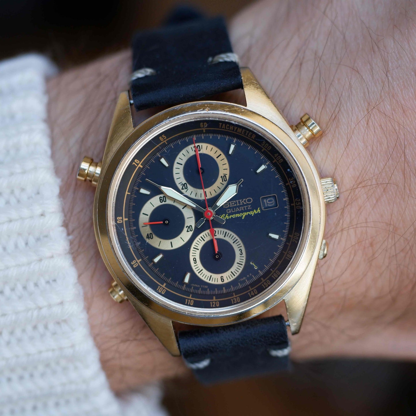Vintage Seiko Chronograph Ref. 7T32.7A70 Alarm Quartz from the 80s