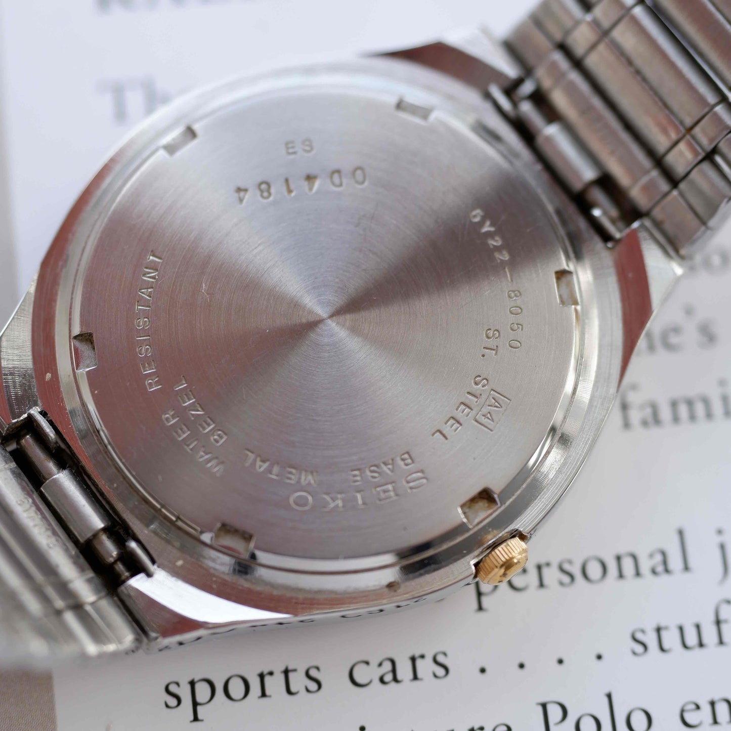 Vintage Seiko Quartz Date 90s Two-Tone Steel White Dial Japan Classic