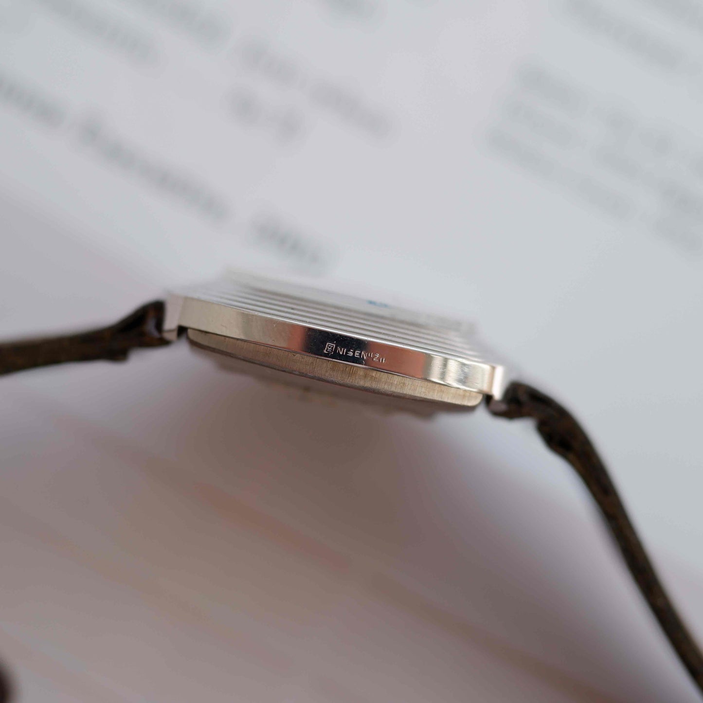 Vintage Gigandet Mechanical 70s Textured TV Case Green Dial Swiss Mint