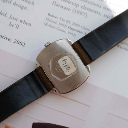 Vintage Gigandet Mechanical 70s Textured TV Case Green Dial Swiss Mint