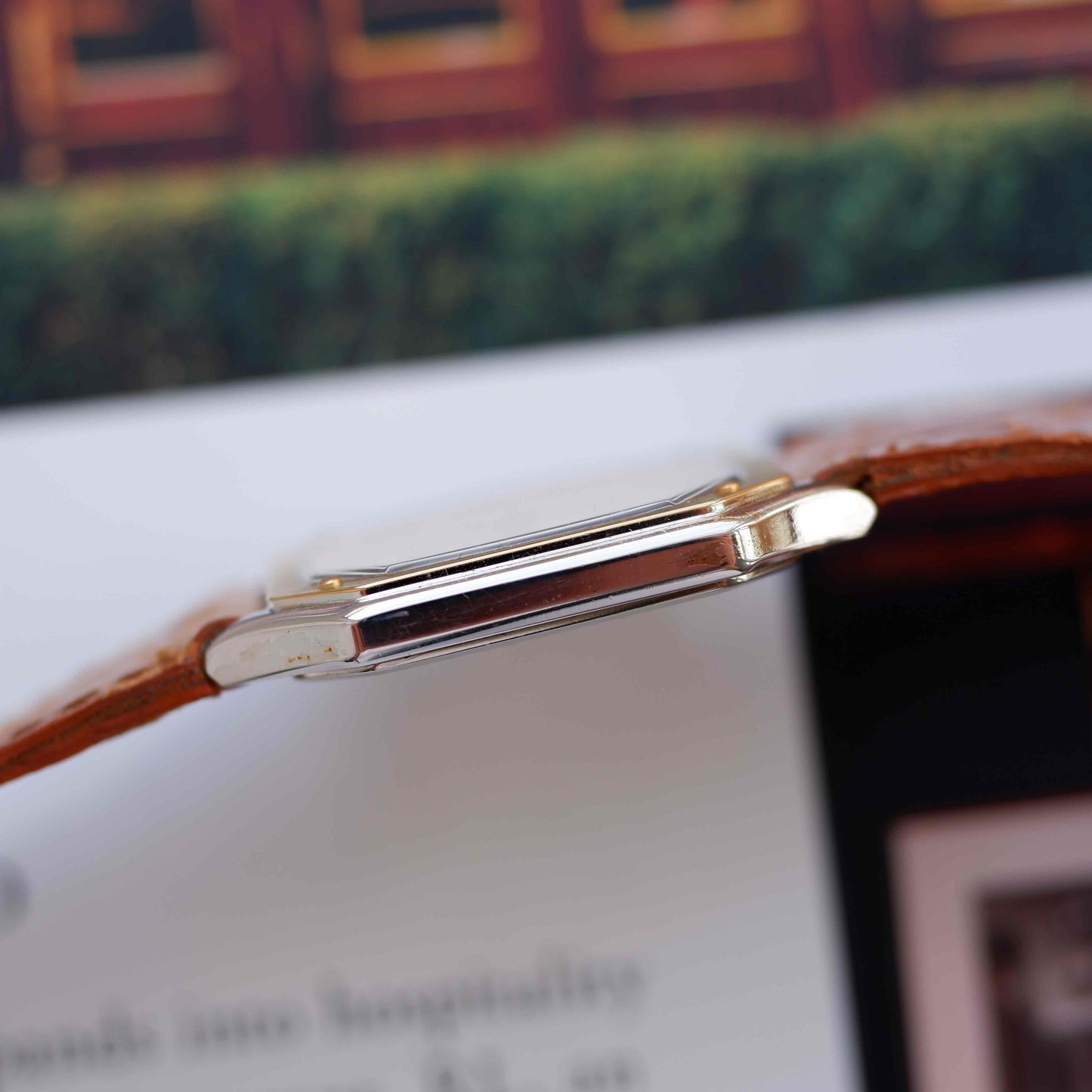 Vintage Bulova Longchamp 80s Sparkling Champagne Dial Octagonal Case NOS