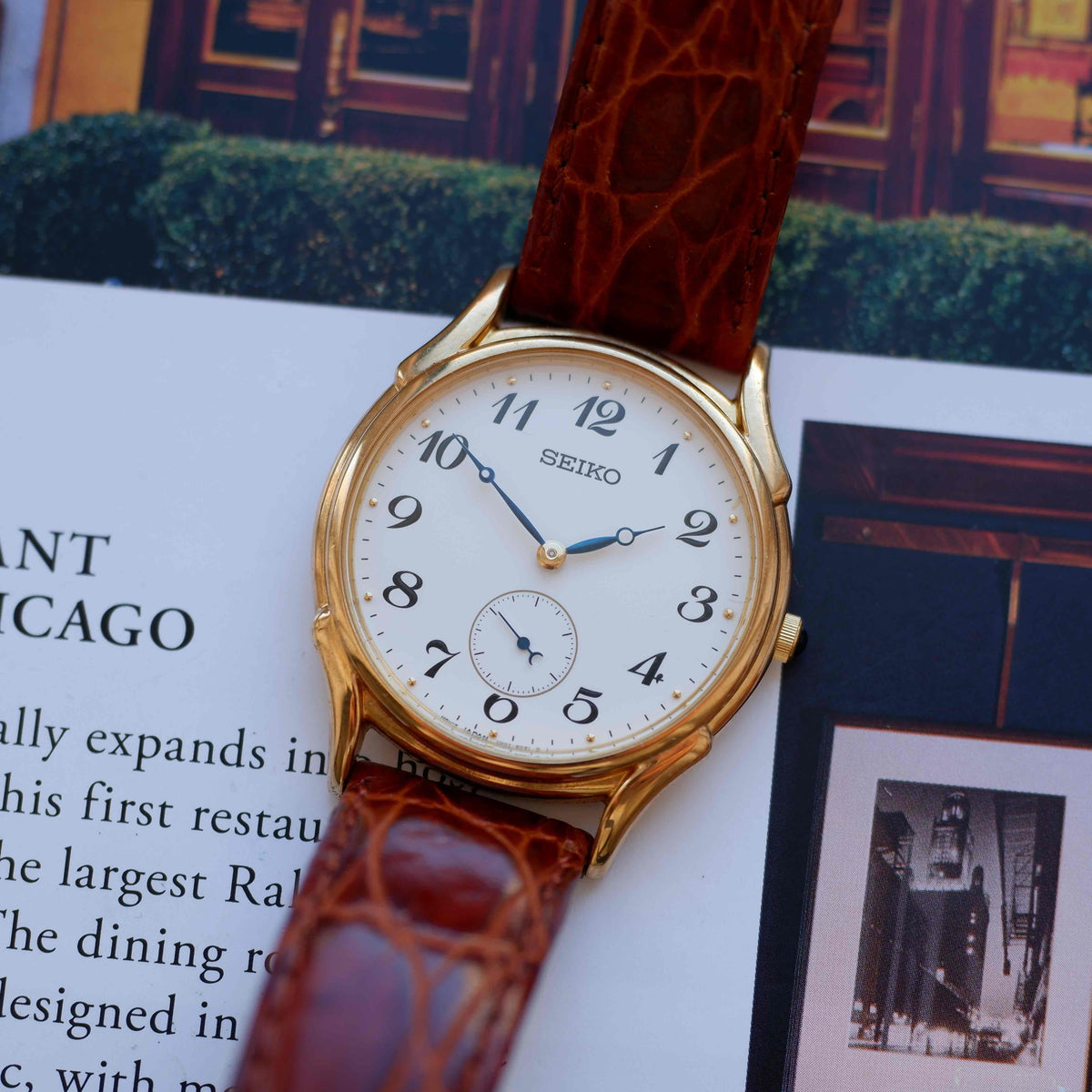 Vintage Seiko Small Seconds 90s Gold Breguet Style White Dial – NOS