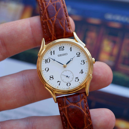 Vintage Seiko Small Seconds 90s Gold Breguet Style White Dial – NOS