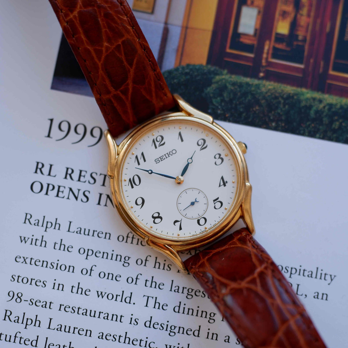 Vintage Seiko Small Seconds 90s Gold Breguet Style White Dial – NOS