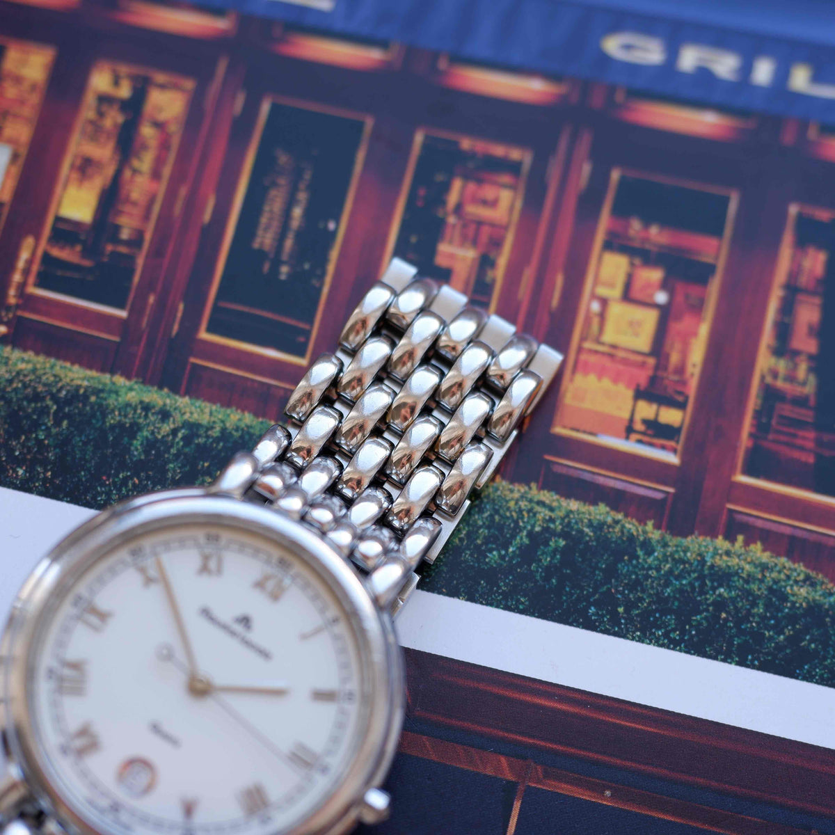Vintage Maurice Lacroix 90s White Roman Dial Quartz Beads of Rice
