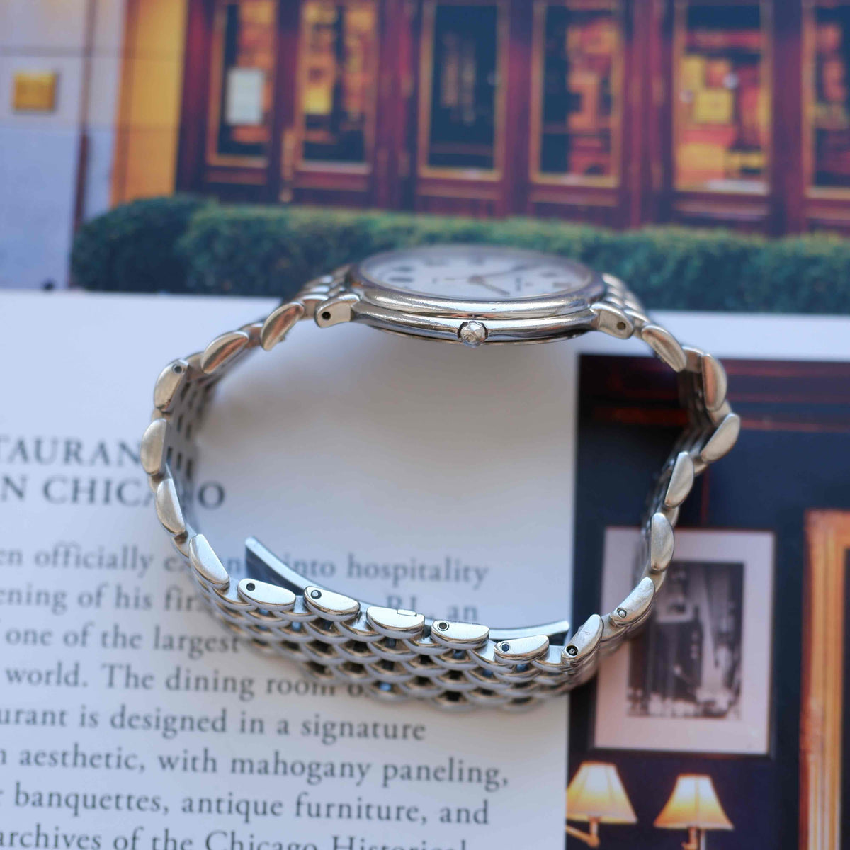 Vintage Maurice Lacroix 90s White Roman Dial Quartz Beads of Rice