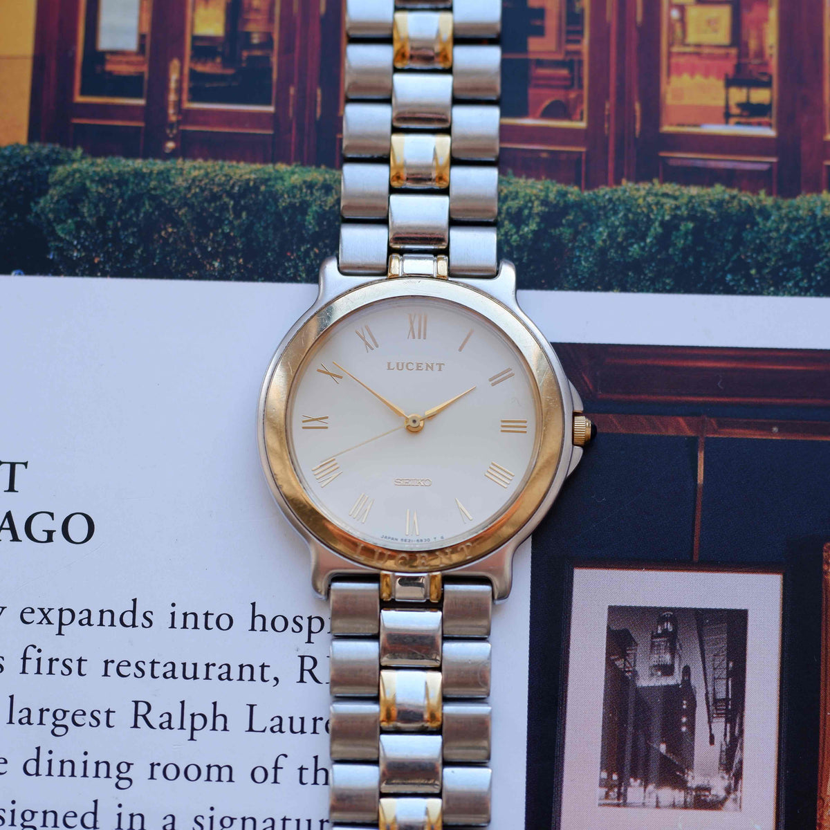 Vintage Seiko Lucent 90s Two-Tone White Roman Dial Quartz