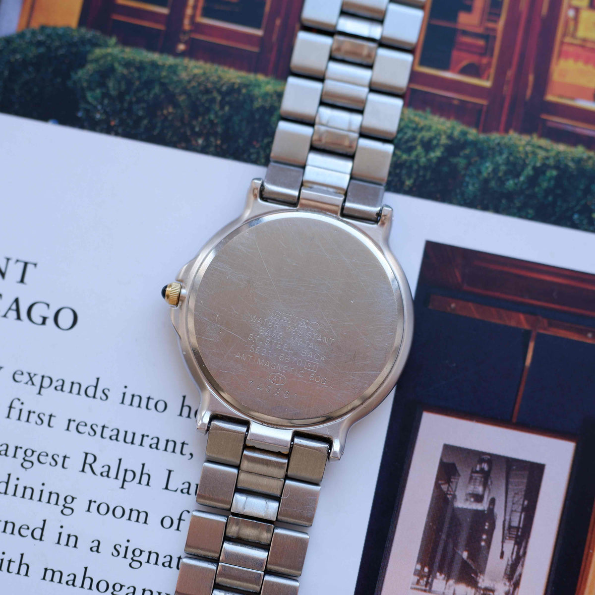 Vintage Seiko Lucent 90s Two-Tone White Roman Dial Quartz