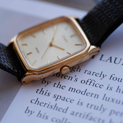 Vintage Seiko Tank 90s Gold Cloud Dial Quartz