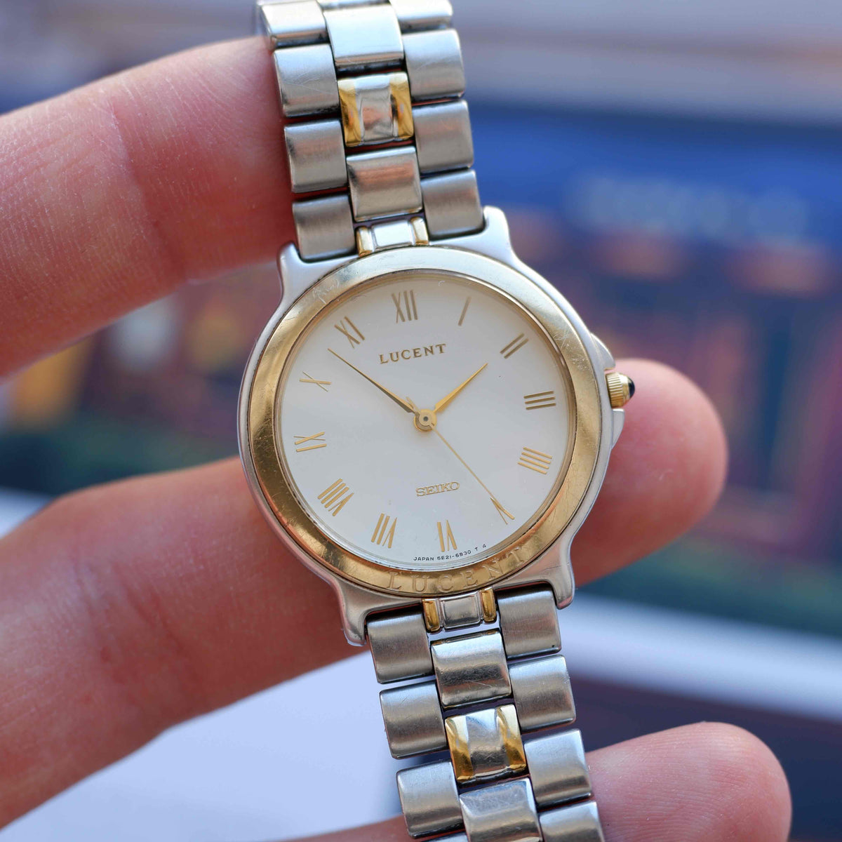 Vintage Seiko Lucent 90s Two-Tone White Roman Dial Quartz