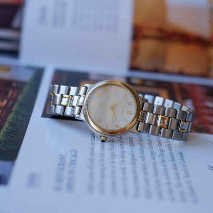 Vintage Seiko Lucent 90s Two-Tone White Roman Dial Quartz