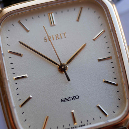 Vintage Seiko Tank 90s Gold Cloud Dial Quartz