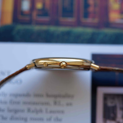 Vintage Alfex Moon Phase Day-Date 90s Gold Quartz