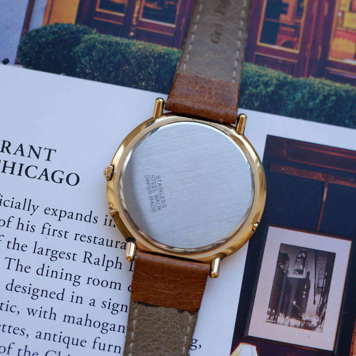Vintage Alfex Moon Phase Day-Date 90s Gold Quartz