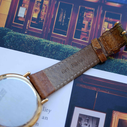 Vintage Alfex Moon Phase Day-Date 90s Gold Quartz