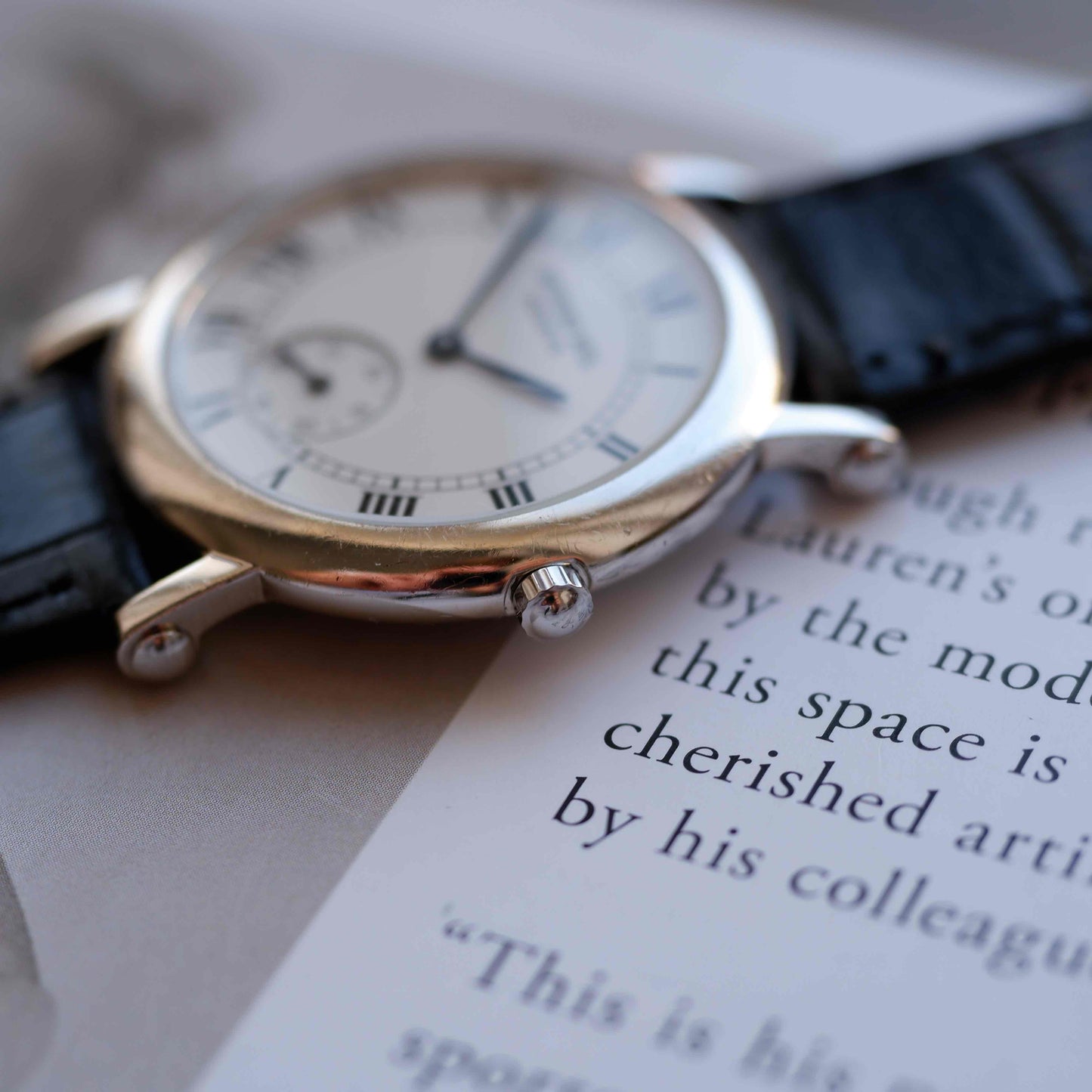 Vintage Raymond Weil Small Seconds Silver White Roman Dail