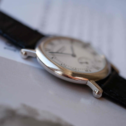 Vintage Raymond Weil Small Seconds Silver White Roman Dail