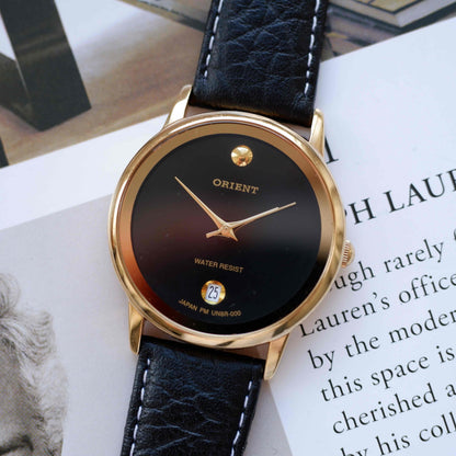 Vintage Orient Black Dial with Date Quartz from the 80s NOS