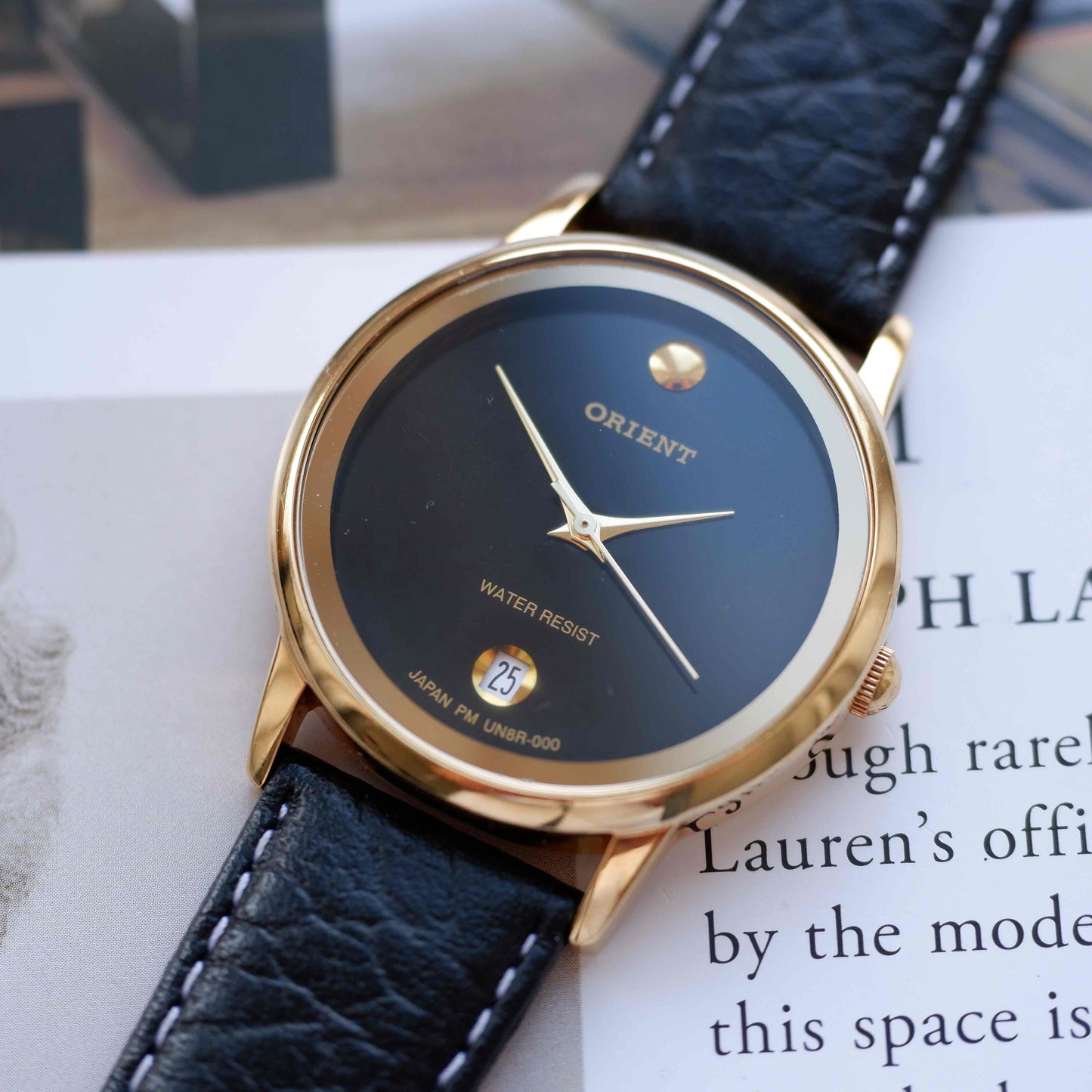 Vintage Orient Black Dial with Date Quartz from the 80s NOS