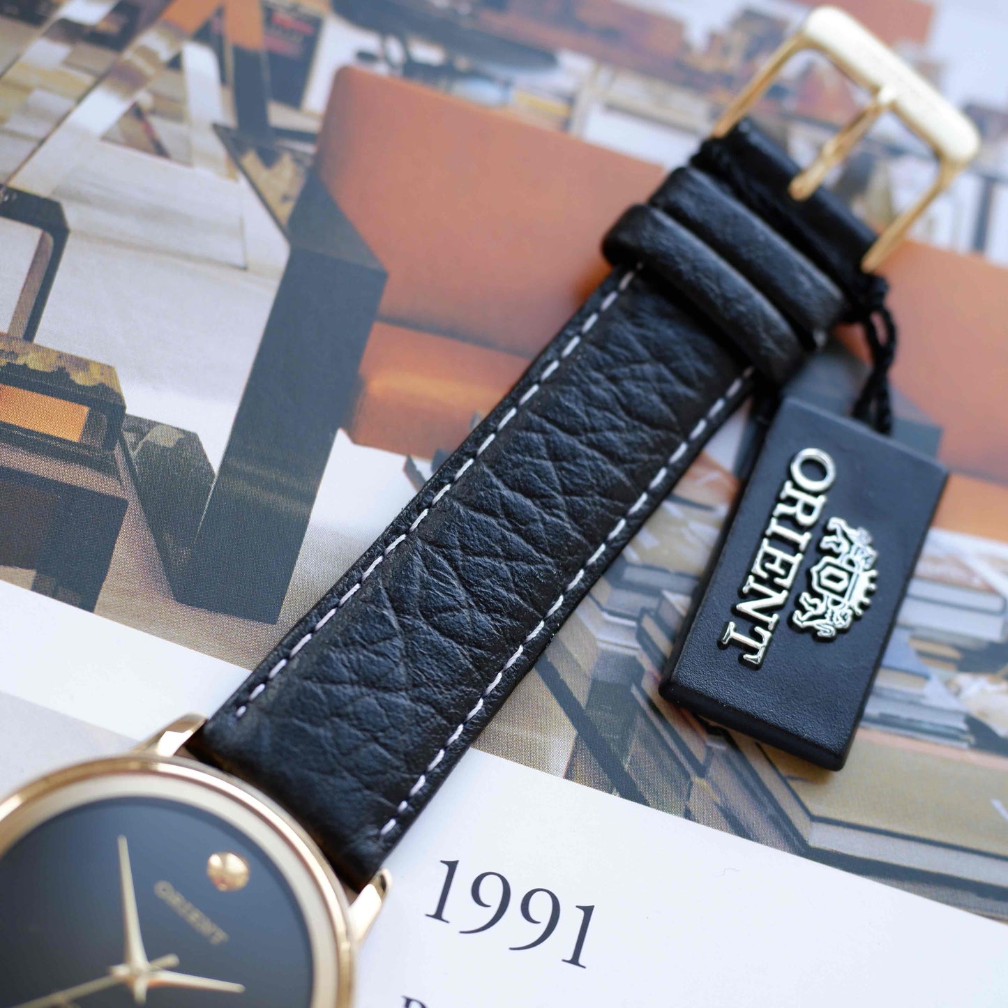 Vintage Orient Black Dial with Date Quartz from the 80s NOS