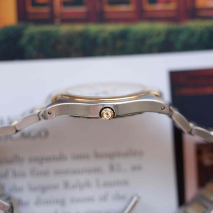 Vintage Certina Moon Phase Two Tone Watch 90s Gold Quartz