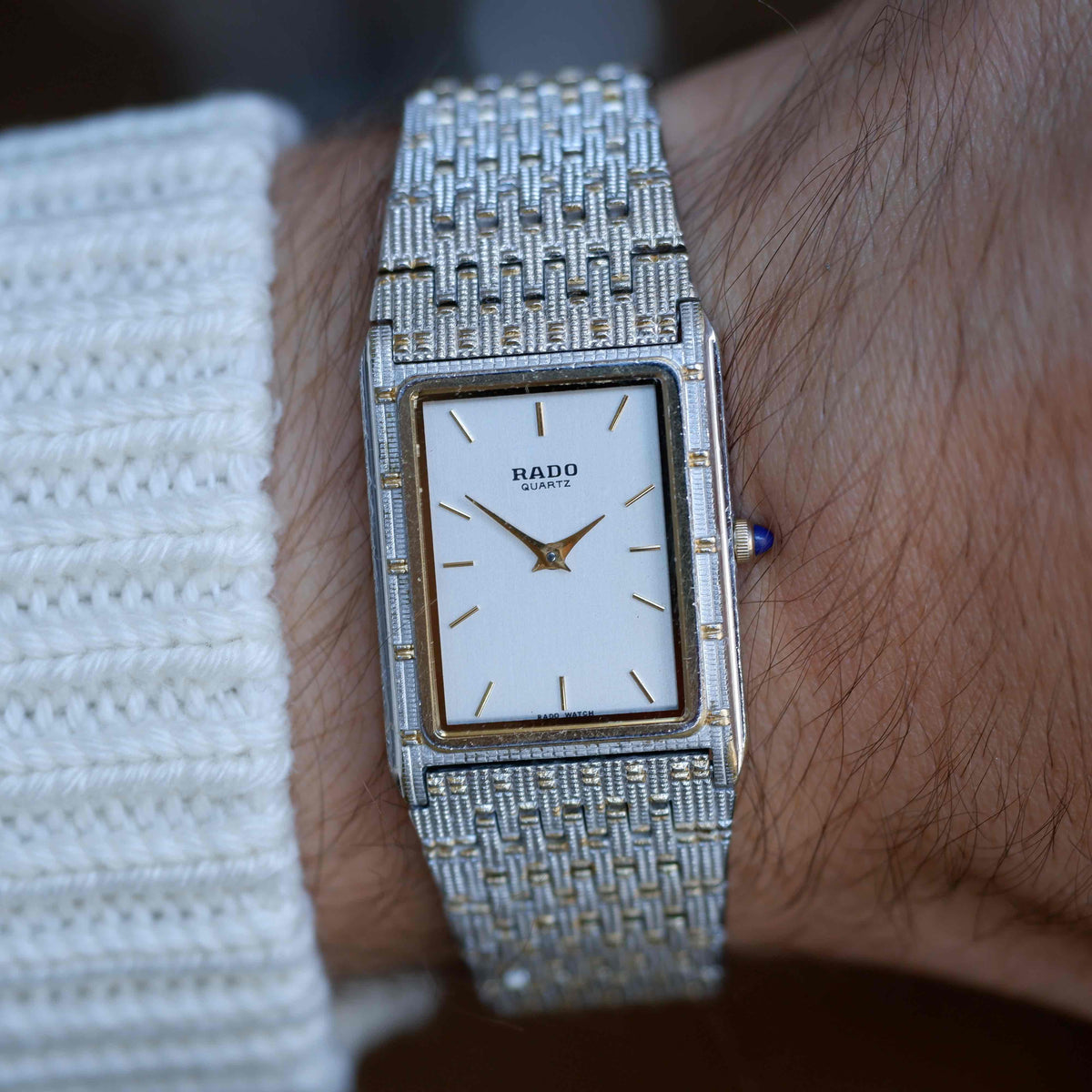 Vintage Rado Tank 80s Two-Tone Bamboo Bracelet Quartz – Ultra Rare