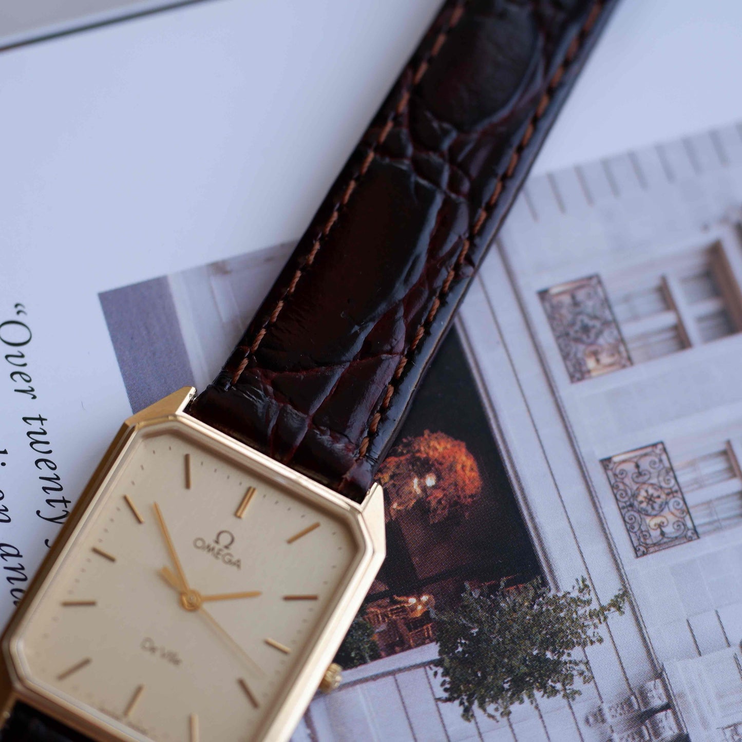 Vintage Omega De Ville Tank Gold Champagne Dial 80s Quartz – MINT