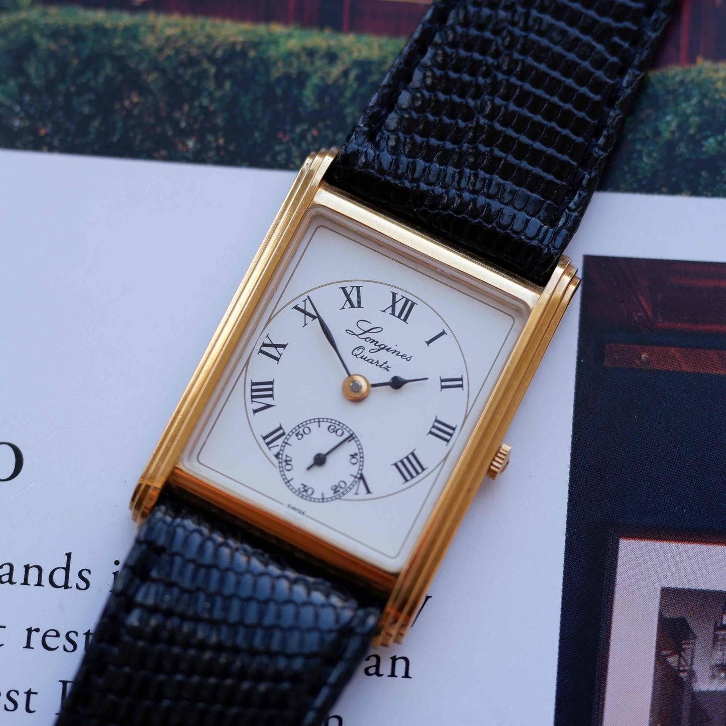 Vintage Longines Tank 150th Anniversary 80s Ultra Thin White Roman Dial - NOS