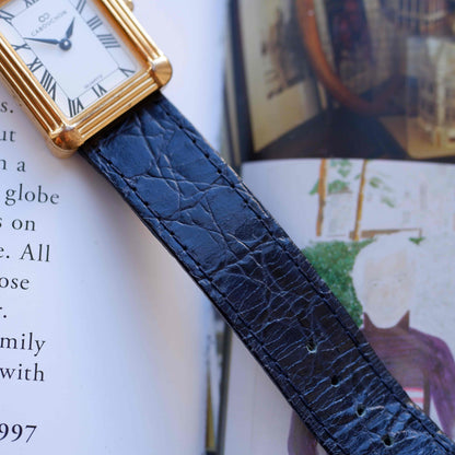 Vintage Cabouchon Tank Style 90s Art Deco Roman Dial Quartz