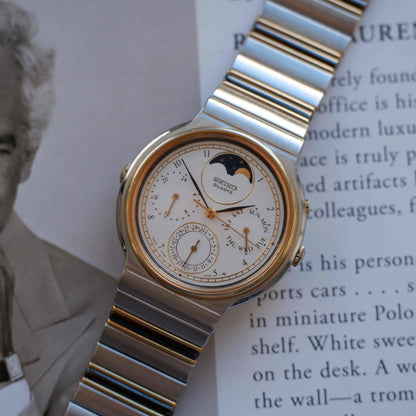 Vintage Seiko Ref. 7F39-6000 Two-Tone Day Date & Moon Phase
